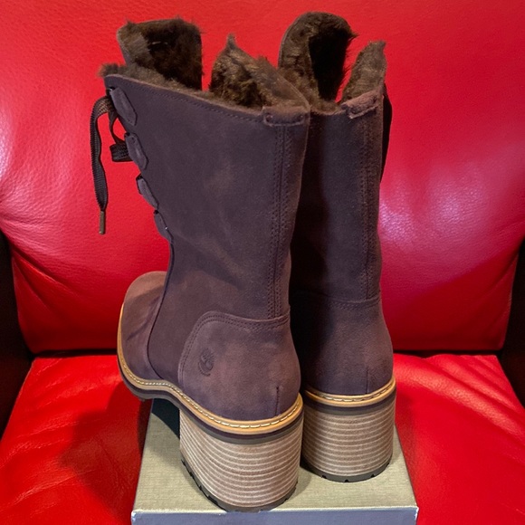 Timberland Purple Suede FauxFur Lined Midcalf Boots NeverUsed - Picture 5 of 12